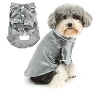 Zunea Faux Silk Pajamas Shirts for Small Medium Dogs Gray, XL | Soft Breathable Fabric, Lightweight, Lapel Sleepwear, Indoor Pjs Clothes, Daily Wear, Party, Holiday, Photo, Chihuahua Yorkie