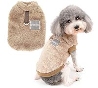 Zunea Fleece Dog Jumper Winter Warm Sweater Jumpers for Small Dogs Soft Fuzzy Puppy Clothes with D-Ring for Harness Leash Pullover Jacket Coat Cold Weather Pet Girl Boy Chihuahua Apparel Brown XXL