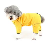 Zunea Fleece Dog Recovery Suit for Small Dogs Puppy Belly Wound Protection After Surgery Pullover Winter Warm Pyjamas Jumpers Long Sleeve Anti-Licking Pajamas Cold Weather Chihuahua Apparel Yellow M