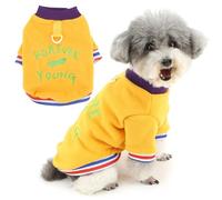 Zunea Fleece Sweatshirt for Small Dogs Pullover Puppy Jumpers with Leash Ring Soft Warm Fall Winter Sweater Coat Turtleneck Short Sleeve Jacket Clothes Cold Weather Pet Chihuahua Apparel Yellow XS