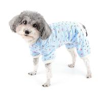 Zunea Floral Dog Pajamas for Small Dogs Soft Puppy Clothes Pyjamas Cute Poodle Pjs Sleepwear Rompers Indoor Overalls Jumpsuit Pet Clothing Apparel for Chihuahua Yorkie Blue XL