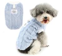 Zunea Fuzzy Dog Jumpers for Small Dogs XS/S Size Pet Sweater Jumper Winter Fleece Puppy Clothes with D-Ring Soft Warm Chihuahua Vest Jacket Coats Cold Weather Doggy Yorkie Apparel Blue XL