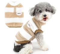Zunea Fuzzy Fleece Dog Jumper for Small Dogs Cat Winter Sweater Coat with D-Ring Soft Warm Pullover Jacket Coat Puppy Vest Clothes Cold Weather Pet Girl Boy Chihuahua Yorkie Apparel Brown XL