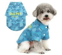 Zunea Hawaiian Dog Shirts for Small Dogs with D-Ring Summer Vacation Puppy Clothes Soft Breathable Tee Shirt Short Sleeve Pet Chihuahua Yorkie Apparel Blue XS