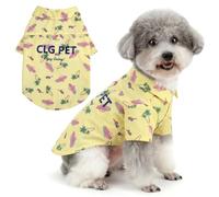 Zunea Hawaiian Dog Shirts for Small Dogs with D-Ring Summer Vacation Puppy Clothes Soft Breathable Tee Shirt Short Sleeve Pet Chihuahua Yorkie Apparel Yellow XL