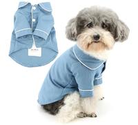 Zunea Lapel Pajamas for Small Medium Dogs Sleepwear Puppy Clothes Blue, XXL | Soft Breathable Fabric, Lightweight Pjs, Indoor Sleepwear Clothes, Daily Wear, Party, Holiday, Photo, Chihuahua Yorkie