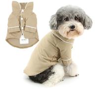 Zunea Lapel Pajamas for Small Medium Dogs Sleepwear Puppy Clothes Khaki 3XL | Soft Breathable Fabric, Lightweight Pjs, Indoor Sleepwear Clothes, Daily Wear, Party, Holiday, Photo, Chihuahua Yorkie