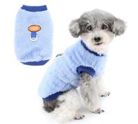 Zunea Multicolor Dog Sweater Jumpers for Small Dogs Soft Warm Fleece Winter Vest Jumper Puppy Clothes with Leash Ring Cute Chihuahua Jacket Coats Cold Weather Pet Apparel Blue S