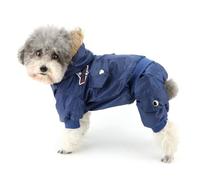 Zunea Padded Waterproof Small Dog Cat Winter Jumpsuit Pet Puppy Jacket Coat Fleece Warm Snowsuit Airman Chihuahua Yorkie Overalls Outfits Clothes Apparel Blue M