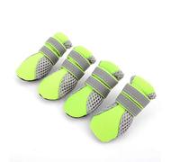 Zunea Paw Protector Dog Boots Summer Non-slip Small Dog Booties Reflective Breathable Soft Mesh Puppy Dog Shoes Heat Resistant for Hot Weather Hot Pavement Green mini L