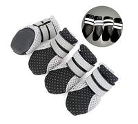 Zunea Paw Protector Dog Boots Summer Non-slip Small Dog Booties Reflective Breathable Soft Mesh Puppy Dog Shoes Heat Resistant for Hot Weather Hot Pavement Black mini S