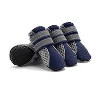Zunea Paw Protector Dog Boots Summer Non-slip Small Dog Shoes Adjustable Reflective Soft Breathable Mesh Puppy Booties Heat Resistant for Hot Pavement (mini S(1.38 * 1.18"), blue)