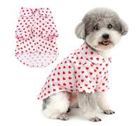 Zunea Shimmer Satin Dog Pyjamas for Extra Small and Small Dogs Soft Faux Silk Puppy Shirt Cute Print Daily Sleeping Wear Classic Lapel Indoor Clothes Lightweight Easy Wear Pajamas White M