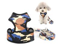 Zunea Small Dog harness Lead Set Camo Adjustable No Pull Soft Mesh Padded Puppy Vest Harnesses for Chihuahua Cat Escape Proof Walking M