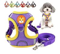 Zunea Small Dog Harness Leash Set No Pull Soft Suede Adjustable Reflective Puppy Vest Harness Lightweight Step-in Cat Harnesses Escape Proof for Walking for Pet Chihuahua Yorkshire Purple S