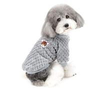 ZUNEA Small Dog Jumper Puppy Sweater Coat Winter Warm Fleece Pullover for Dogs Boy Girl Super Soft Pet Clothes Apparel Chihuahua Cat Outwear for Cold Weather Gray S