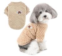 ZUNEA Small Dog Jumper Puppy Sweater Coat Winter Warm Fleece Pullover for Dogs Boy Girl Super Soft Pet Clothes Apparel Chihuahua Cat Outwear for Cold Weather Brown M