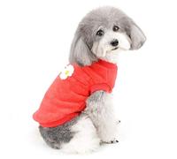 ZUNEA Small Dog Jumper Winter Warm Fleece Jacket Coat Puppy Clothes Soft Comfortable Velvet Sweater Pet Pullover Apparel Christmas Chihuahua Clothing for Dogs Girls Red M