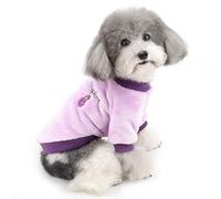 ZUNEA Small Dog Jumper Winter Warm Sweater Coat Fleece Puppy Clothes Cute Knitting Eggplant Pet Cats Jacket Coats Soft Pullover Apparel for Cold Weather Purple S