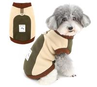 Zunea Small Dog Jumpers with D-Ring Fleece Puppy Jumper Soft Warm Winter Vest Sweaters Extra Small Size Dog Jacket Coats Cold Weather Chihuahua Doggie Clothes Pet Apparel Beige M