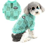 Zunea Small Dog Jumpers with D-Ring Fuzzy Sherpa Fleece Winter Sweater Coats Soft Warm Pullover Puppy Clothes Cold Weather Jackets Pet Dogs Girl Boy Sweatshirt Apparel for Chihuahua Yorkie Green XXL