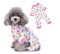 Zunea Small Dog Pyjamas Puppy Pjs Pet Cat Pajamas Sleeping Clothes Cute Horse Printed Overalls Chihuahua Jumpsuit Doggie Outfit with Legs for Summer Autumn Pink XL