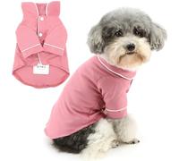Zunea Small Dog Shirt Pyjamas for XS/S Size Dogs Soft Breathable Puppy Sleeping Clothes Lapel Indoor Pjs Two-Legged Pajamas Shirts Outfits Holiday Party Pet Apparel for Chihuahua Yorkie Violetred XS