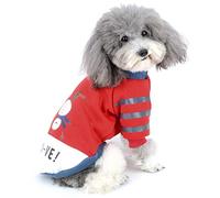 Zunea Small Dog Sweater Coat Winter Warm Christmas Sweatshirt Costume Snowman Cotton Padded Pullover Puppy Clothes Cold Weather Apparel for Pet Dogs Girls Boys Red S