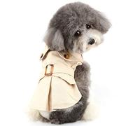 ZUNEA Small Dog Trench Coat Winter Warm Puppy Jacket Clothes British Style Cold Weather Clothing Windproof Pet Dogs Girl Boy Apparel for Chihuahua Yorkshire Khaki M