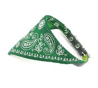 ZUNEA Small Pet Dog Cat Collar Triangle Bandana Style Neckerchief Adjustable Print Puppy Scarf Collar Green