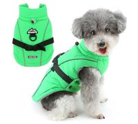 Zunea Sport Style Dog Jacket Coats for Small Dogs Winter Warm Fleece Lined Puppy Jackets Clothes with Leash Ring Reflective Adjustable Vest Coat Cold Weather Outdoor Pet Chihuahua Apparel Green L