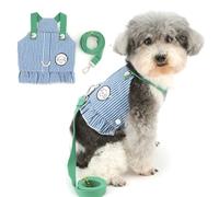 Zunea Striped Dog Harnesses for Small Size Dogs No Pull Cute Puppy Vest Harness and Lead Set Soft Breathable Summer Clothes XS/S Size Pet Apparel for Chihuahua Yorkie Doggy Cats Blue M