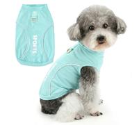Zunea Summer Cooling Dog Shirts with Leash Ring for Small Dogs, Blue, M | Reflective, Soft Breathable Fabric, Lightweight, Sleeveless Tank Top, Sun Protection, for Daily Wear, Fit for Chihuahua Puppy