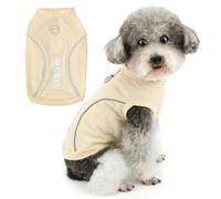 Zunea Summer Cooling Dog Shirts with Leash Ring for Small Dogs, Yellow, M | Reflective, Soft Breathable Fabric, Lightweight, Sleeveless Tank Top, Sun Protection, for Daily Wear, Fit for Chihuahua Puppy