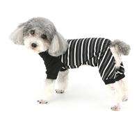 Zunea Summer Dog Pyjamas for Small Dogs Boy Striped Puppy Clothes Pajamas Full Cover Pjs Overalls Jumpsuit Pet Cat Dog Sleeping Clothing Chihuahua Yorkie Doggy Apparel Gray XS