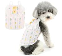 Zunea Summer Dog Shirts for Small Dogs Girl Cute Flowers Puppy Clothes Soft Breathable Basic T Shirt Sleeveless Vest Tank Top Camisole Tee Shirt Shirt Pet Chihuahua Apparel Pink XL