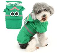 Zunea Waterproof Dog Raincoat with Hood for Small Dogs Lightweight Reflective Puppy Raincoats with Leash Hole Pet Dogs Rain Jacket Poncho Slicker Funny Frog Pattern Costumes Rainwear Clothes Green L