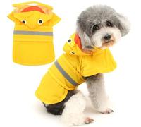 Zunea Waterproof Dog Raincoat with Hood for Small Dogs Lightweight Reflective Puppy Raincoats with Leash Hole Pet Dogs Rain Jacket Poncho Slicker Funny Duck Pattern Costumes Rainwear Clothes Yellow XS