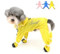 Zunea Waterproof Dog Raincoats with Boots for Small Dogs Reflective Puppy Dog Raincoat with Hood and D-Ring XS/S Size Full Cover Pet Rain Poncho Slicker Chihuahua Doggie Rainwear Clothes Yellow M