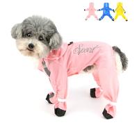 Zunea Waterproof Dog Raincoats with Boots for Small Dogs Reflective Puppy Dog Raincoat with Hood and D-Ring XS/S Size Full Cover Pet Rain Poncho Slicker Chihuahua Doggie Rainwear Clothes Pink S