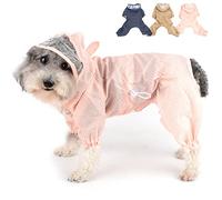 Zunea Waterproof Dog Raincoats with Hood for Small Dogs Puppy Rain Coat with Harness Hole Adjustable Rain Jacket Slicker Poncho with Legs Polka Dot Lightweight Pet Raining Jumpsuit Pink XL