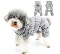 Zunea Waterproof Dog Winter Coats Fullbody Puppy Snowsuit Fleece Lined Down Jacket Coat with Leash Ring Reflective Cold Weather Snow Jumpsuit Pet Apparel Outfits for Extra Small/Small Dogs Gray XL