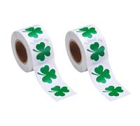 Zunedhys 1000 Pieces 'S Day Stickers Shamrock Roll Stickers 1-1/2 Inch Adhesive Label for Irish Decoration and Craft