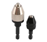 Zunedhys 2 Pieces Keyless Drill Chuck 1/4 Inch Hex Keyless Drill Chuck Fast Change Adapter in 0.3-6.5 mm, 0.3-3.6 mm