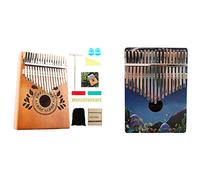 Zunedhys 2x Kalimba 17 Keys Thumb Piano with Tune Hammer Wood Hand Finger Piano Mbira Gifts for Kids Adult Beginners