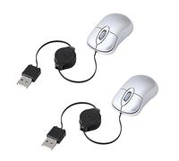 Zunedhys 2X Mini USB Wired Mouse Cable Small Mouse 1600 Optical Travel Mice for Windows 98 2000 XP Vista Ve