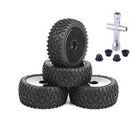 Zunedhys 4Pcs 85mm Tires Wheel Tyre for 144001 124019 104001 RC Car Upgrade Parts 1/10 1/12 1/14 Scale Off Road,2