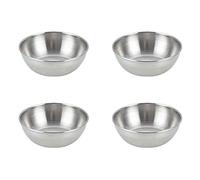 Zunedhys 4Pcs Stainless Steel Sauce Dishes Round Seasoning Dishes Dipping Bowl Saucers Bowl Mini Appetizer Plates
