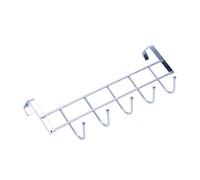 Zunedhys 5 Hooks Over Door Home Bathroom Kitchen Coat Towel Loop Holder Shelf,Silver