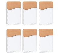 Zunedhys 6Pcs Sublimation Blank Leather Mobile Wallet Plastic Bag Mobile Phone Holder Card Sticker Mobile Phone Case Wallet Case